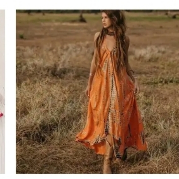 Bohemian silky long dress. - Picture 2 of 6